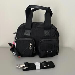Kipling Black Defea Nylon Medium Convertible Shoulder Bag NWT